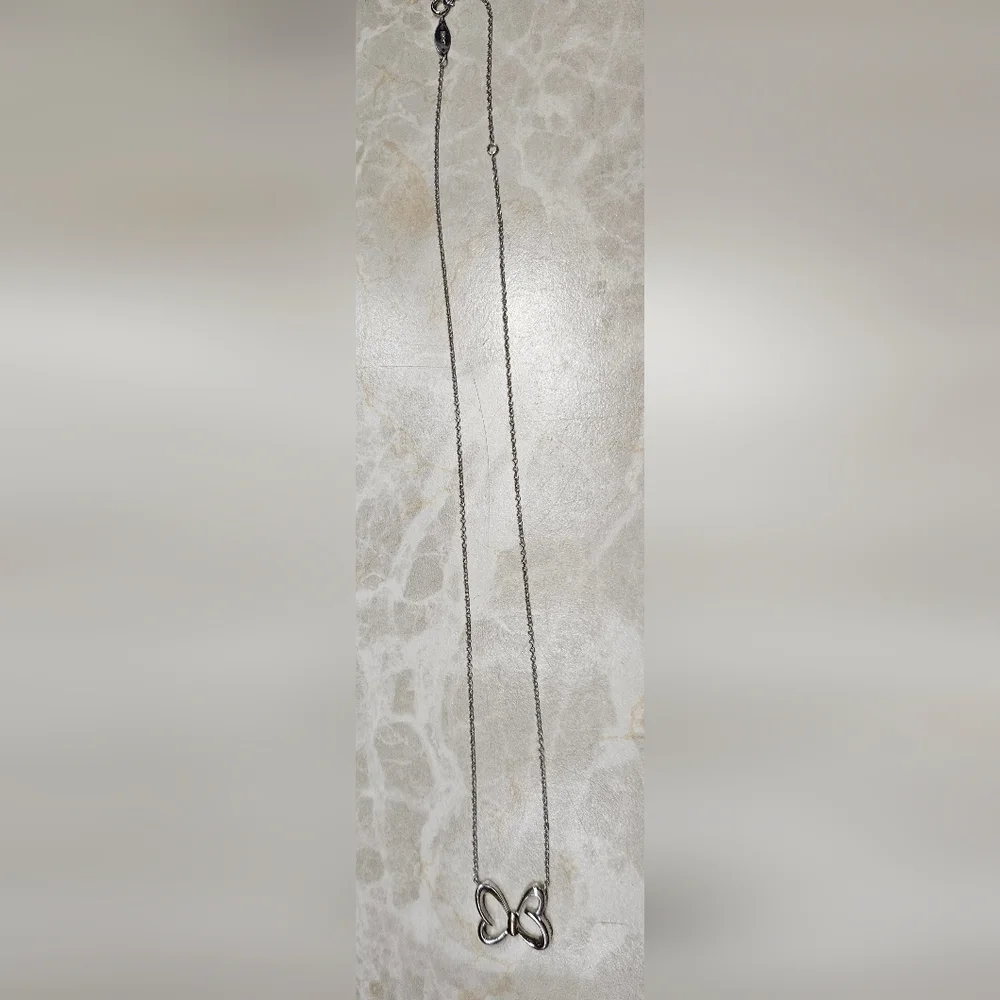 Minnie Mouse Bow Necklace sterling silver and 10k gold Womens
